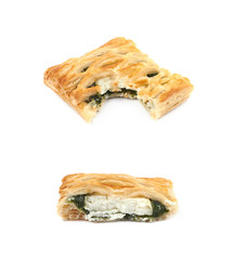 Wall Mural - Spinach and cheese bun pastry isolated