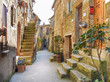 alley in old town Pitigliano, tuscany, italy