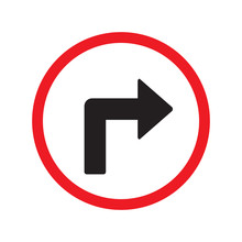 Turn Right Sign Isolated Vector