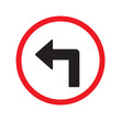 turn left sign isolated vector