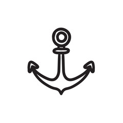 Canvas Print - Anchor sketch icon.