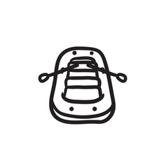 Sticker - Inflatable boat sketch icon.