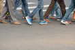 © suman - Pedestrian are crossing in zebra crossing
