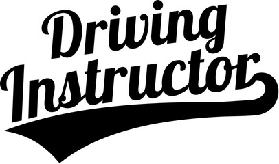 Poster - Driving instructor word retro font