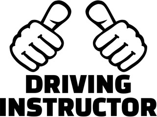 Poster - Driving instructor with thumbs