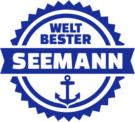 Wall Mural - World's best Seaman german emblem with anchor