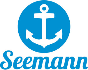 Wall Mural - Seaman german word with anchor