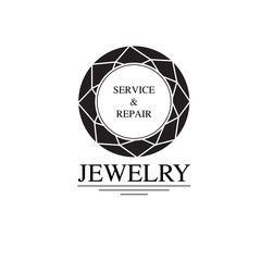 vector image of logo jewelry service. Trendy concept for repair shop or maintenance of jewelry products