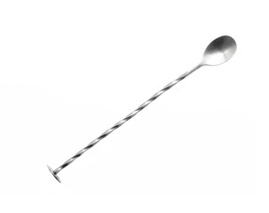 Cocktail spoon on white background