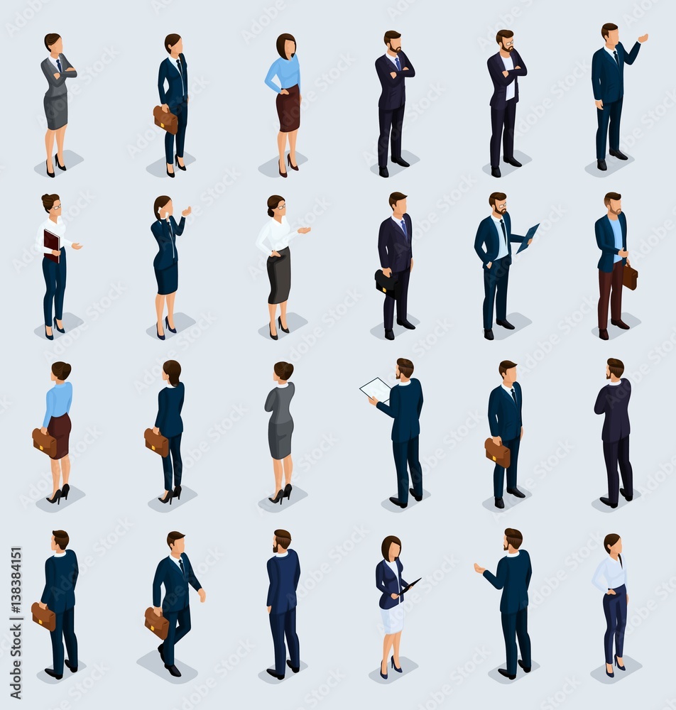Isometric People Isometric businessmen, businessman and business woman ...