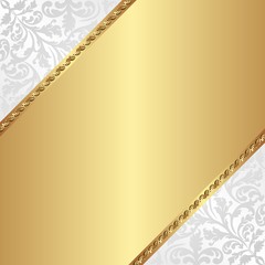 Poster - golden background with decorative pattern