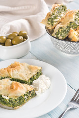 Poster - Portion of Spanakopita - Greek spinach pie