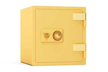 Poster - Golden Combination Safe Box, 3D rendering