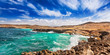 Even on sunny days, strong winds and waves pound the rocky coastine on Aruba's North shore