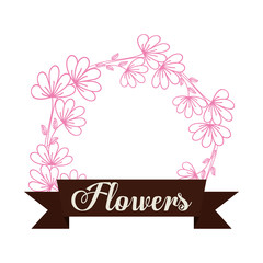 Poster - flowers decoration spring label vector illustration eps 10