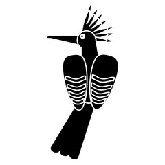 Wall Mural - hoopoe bird exotic pictogram vector illustration eps 10