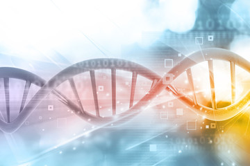 Wall Mural - Digital illustration of DNA molecules . 3d illustration