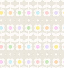 Poster - seamless retro pattern with flowers