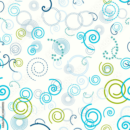 Naklejka na meble Seamless pattern. Swirls, spiral circle abstract vector background.