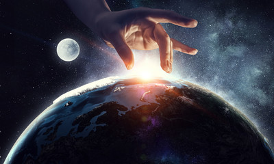 Wall Mural - idea of earth creation . mixed media