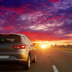 Poster - Car on asphalt road