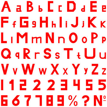 Red fonts strong style hand work for commerce use.