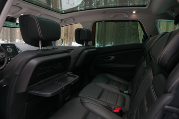 Canvas Print - Panoramic roof. Interior of new car.