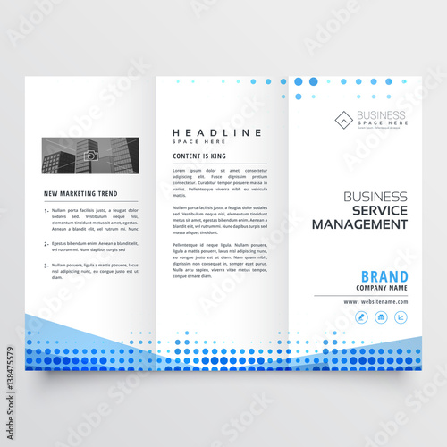 Fotografía clean tri-fold brochure design with abstract blue effect