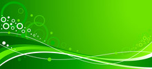 Abstract Green Wavy Background With Lines. Vector Illustration
