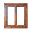 Frame of a wooden window isolated on white background