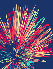 Aufkleber - Template of poster with colorful blast. Retro vector pattern