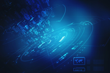 Digital Abstract technology background, 3d rendering