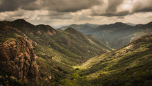 View Of Santa Monica Mountains National Recreation Area On A Cloudy Day From Mishe Mokwa Trail To Sandstone Peak