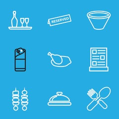 Canvas Print - Set of 9 dinner outline icons