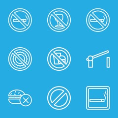 Poster - Set of 9 forbidden outline icons