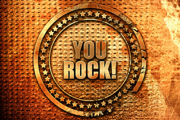 Wall Mural - you rock, 3d rendering, metal text