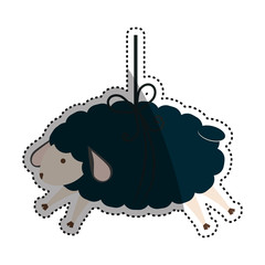 Wall Mural - Sheep sleeping cartoon icon vector illustration graphic design