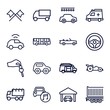 Set of 16 auto outline icons