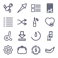 Aufkleber - Set of 16 app outline icons