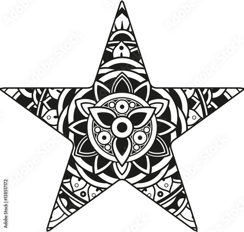 Download Vector illustration of a mandala star silhouette - kaufen ...