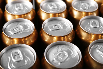 Canvas Print - Cans of beer, closeup