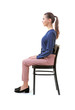 © Africa Studio - Incorrect posture concept. Young woman sitting on chair against white background