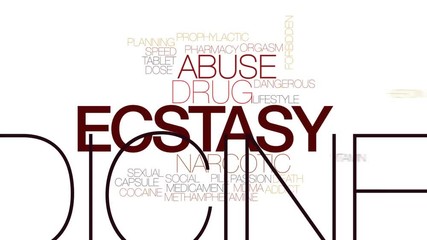 Poster - Ecstasy animated word cloud, text design animation. Kinetic typography.