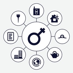 Poster - Set of 9 shape filled icons
