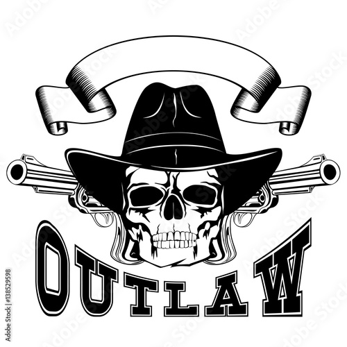 Outlaw skull var 2 Stock Vector | Adobe Stock