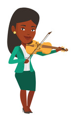 Poster - Woman playing violin vector illustration.