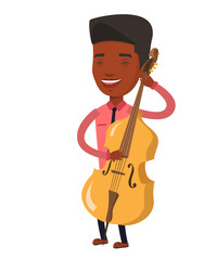 Poster - Man playing cello vector illustration.