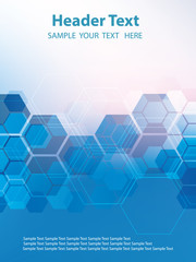 Vector Abstract geometric background. Template brochure design. Blue hexagon shape