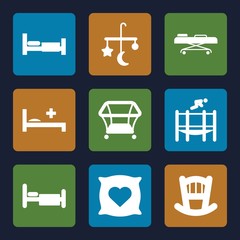 Sticker - Set of 9 bed filled icons