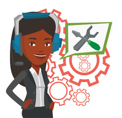 Canvas Print - Technical support operator vector illustration.